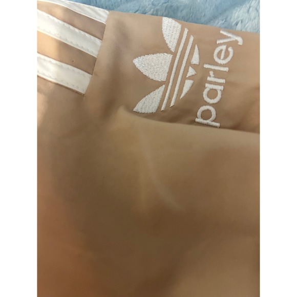 Adidas Parley Windbreaker Dress Beige Drawstring Hooded Athleisure Womens M - Picture 4 of 14